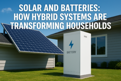 Solar and batteries hybrid system for households with panels and battery storage